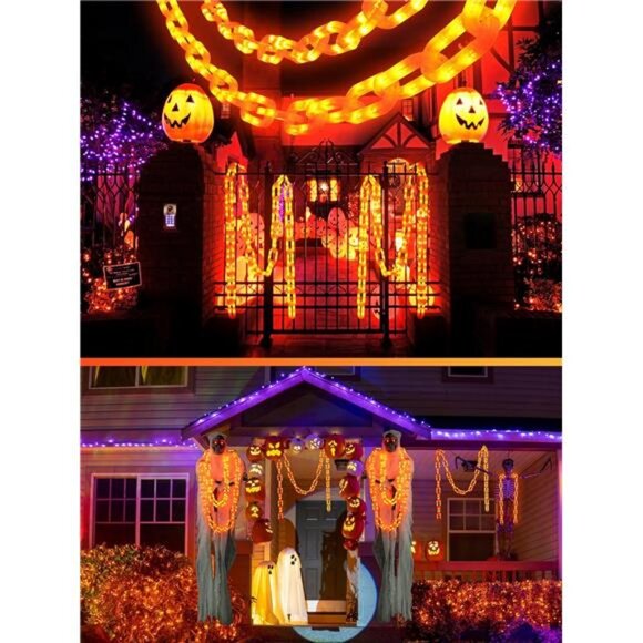 Halloween Decorations Battery String Lights - 10 Ft 160 LED Plastic Chain - Picture 2 of 7